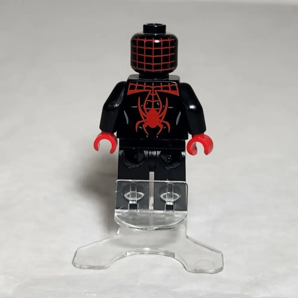 Lego Miles Morales Spider-Man Minifigure 76036 With Stand VG Pre-owned